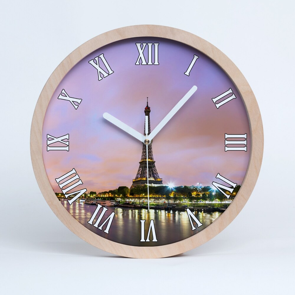 Zegar drewniany Wieża eiffla paryż