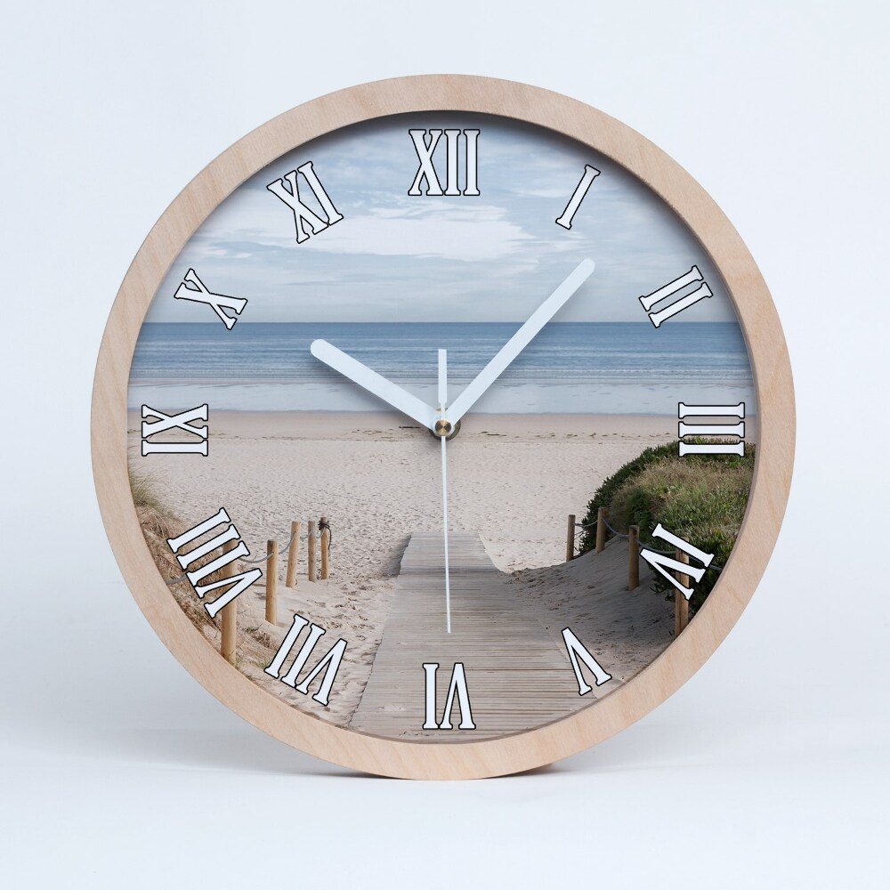 Drewniany zegar Ścieżka na plażę