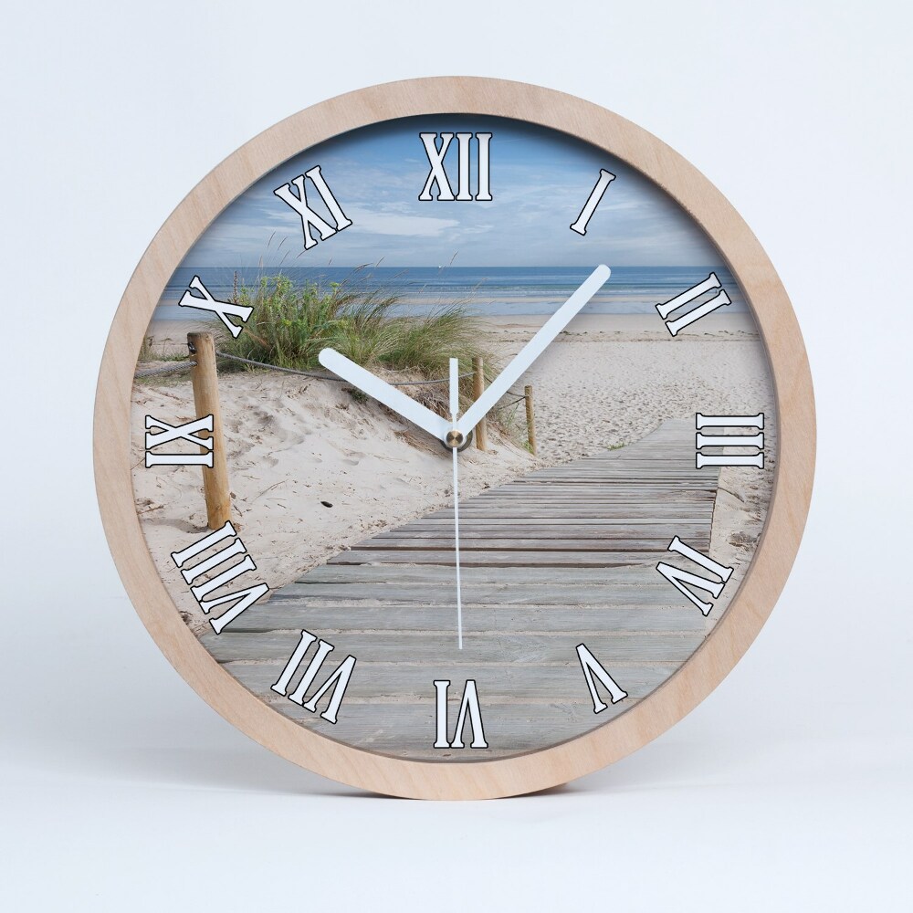 Zegar ścienny drewniany Plaża