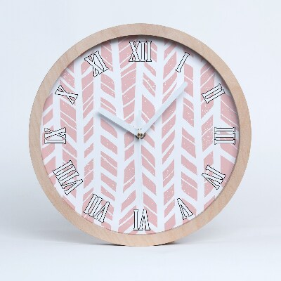 Zegar ścienny okrągły Jodełka wzór