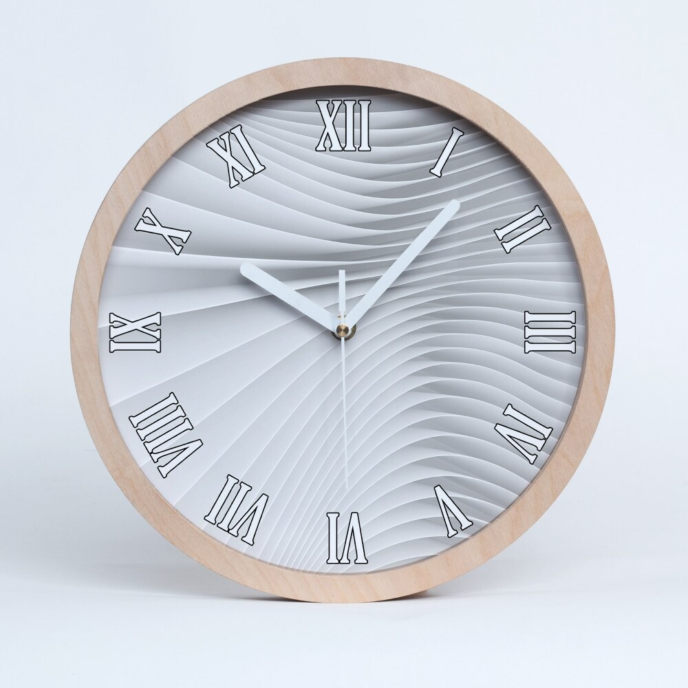 Drewniany zegar ścienny Abstrakcja linie