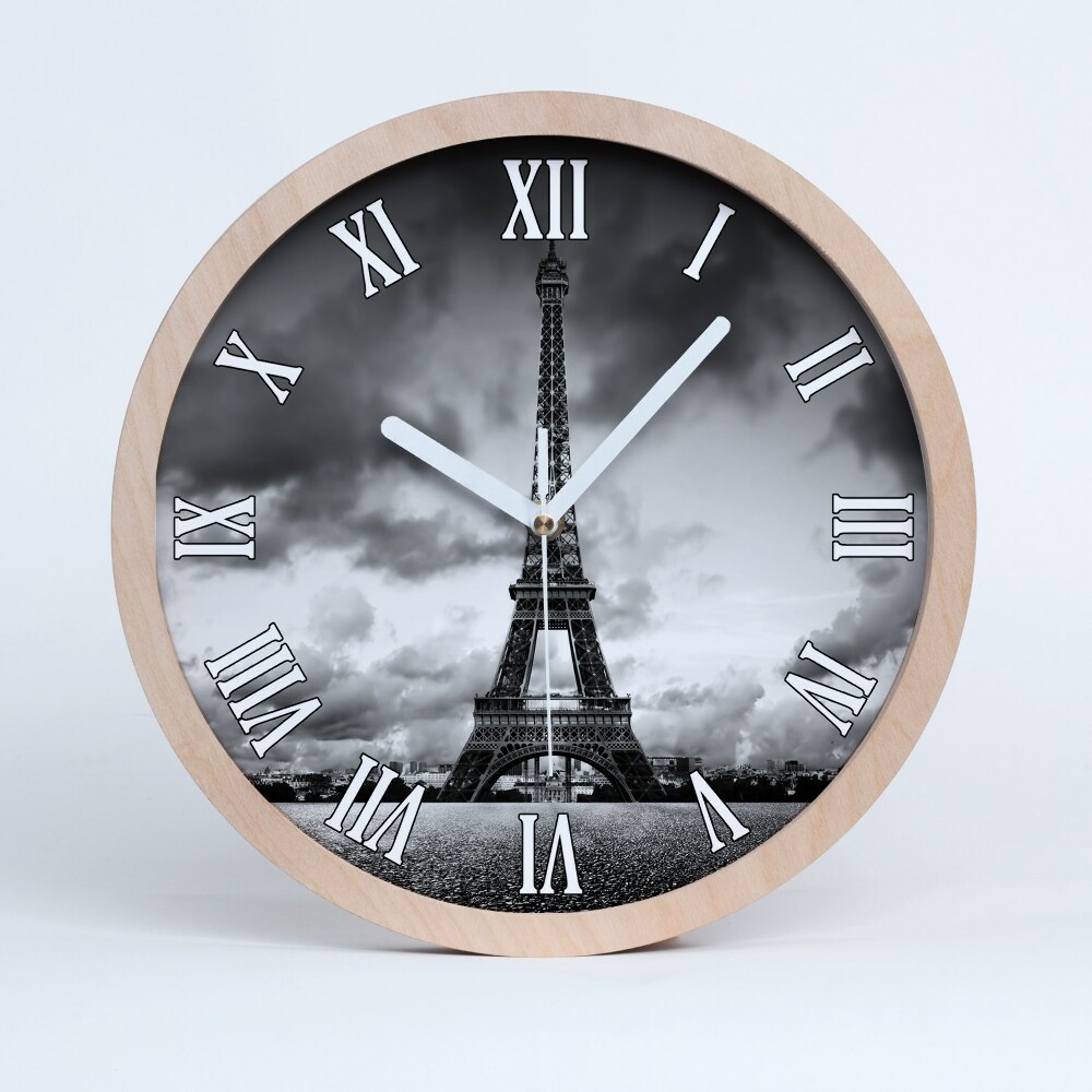 Drewniany zegar Wieża eiffla paryż