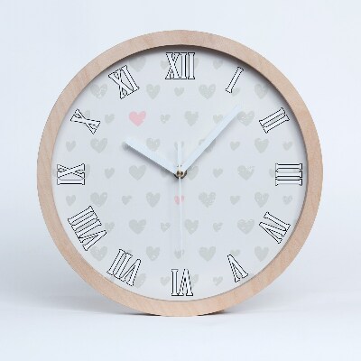 Nowoczesny zegar ścienny Serduszka tło