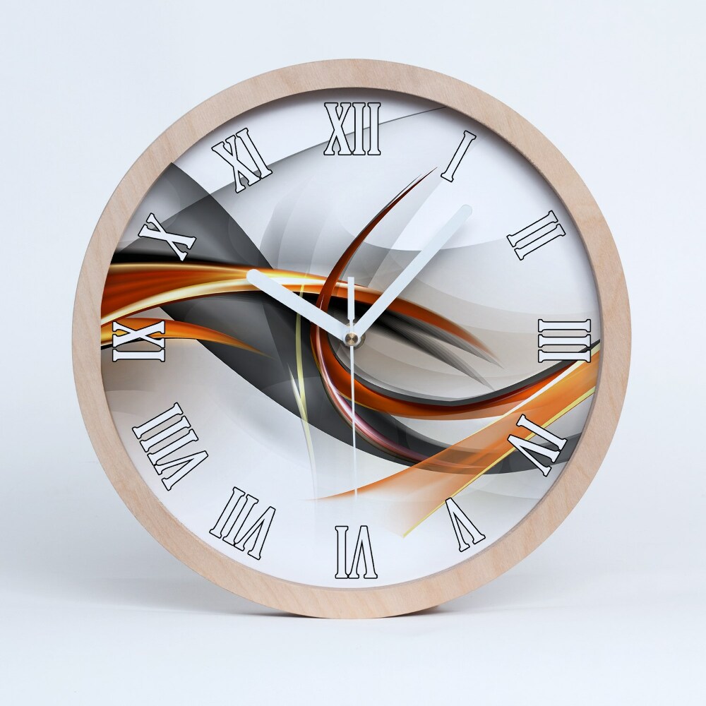 Drewniany zegar Abstrakcja fale