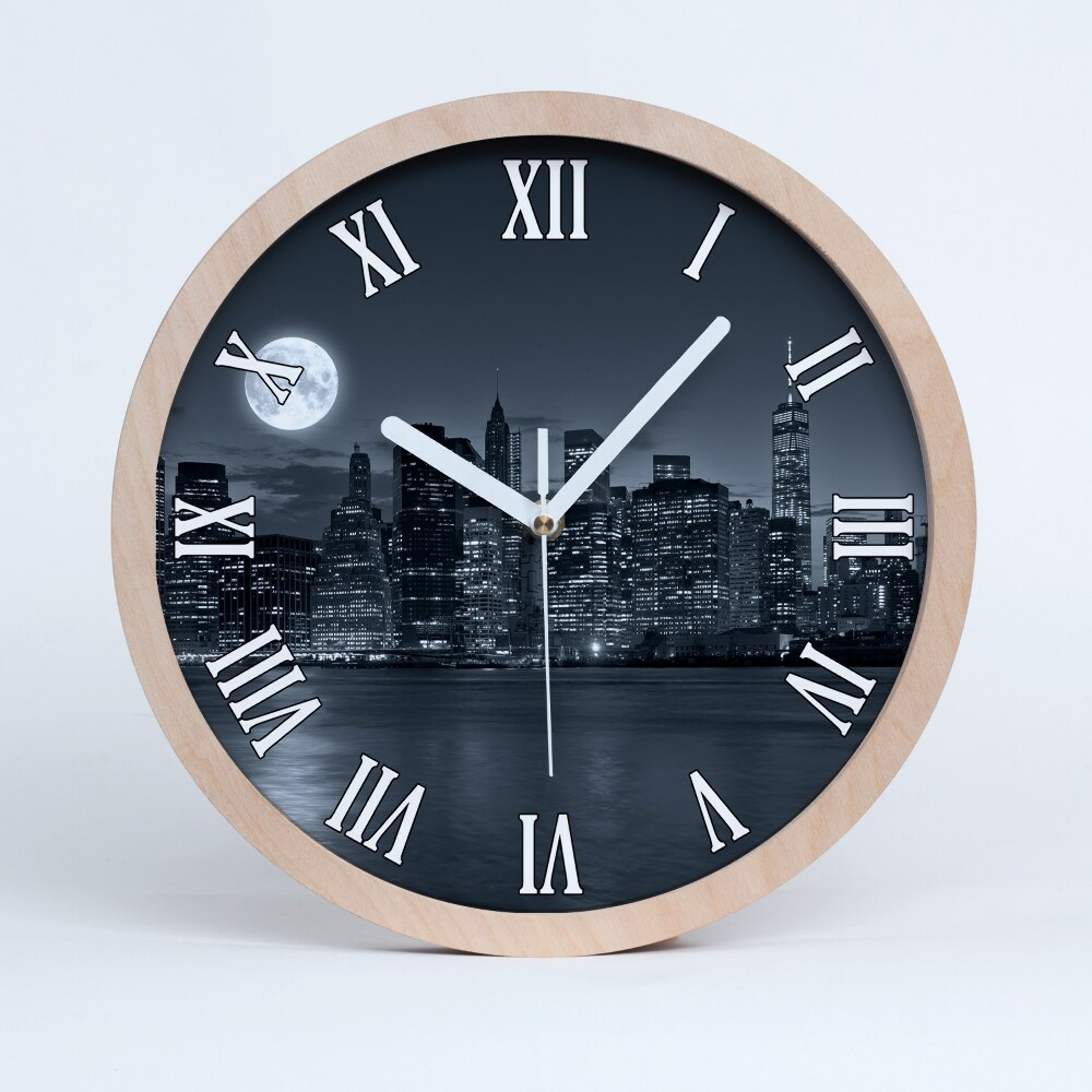 Drewniany zegar Nowy jork nocą