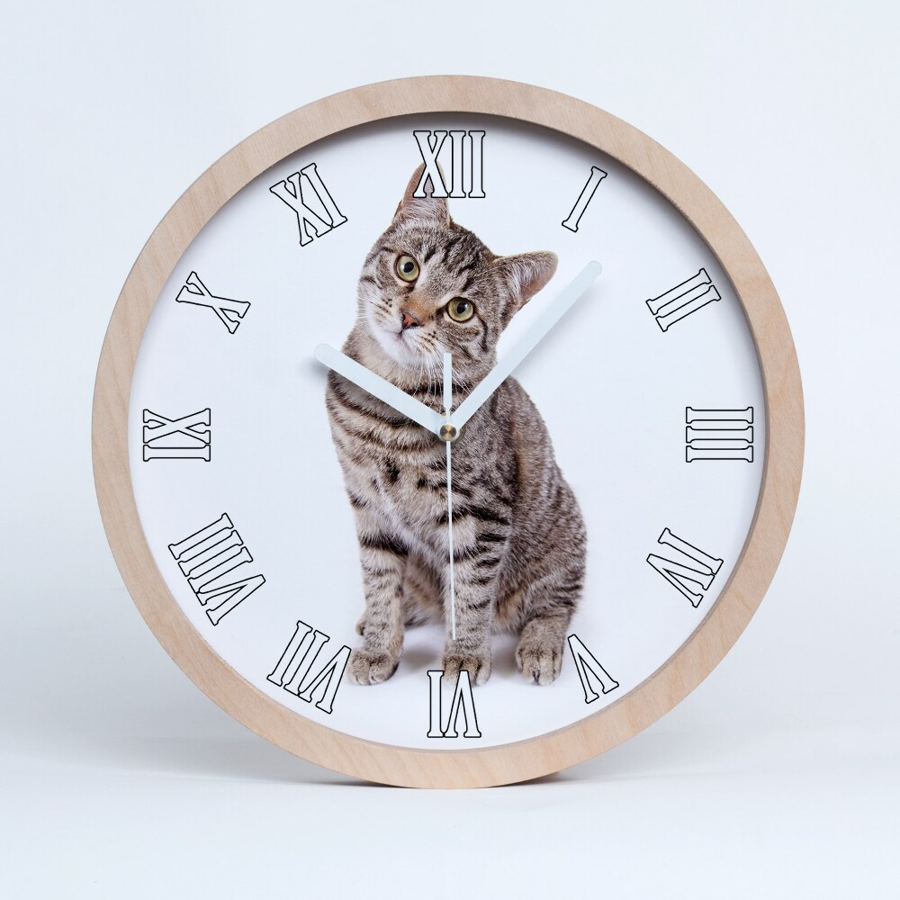 Nowoczesny zegar ścienny Kot