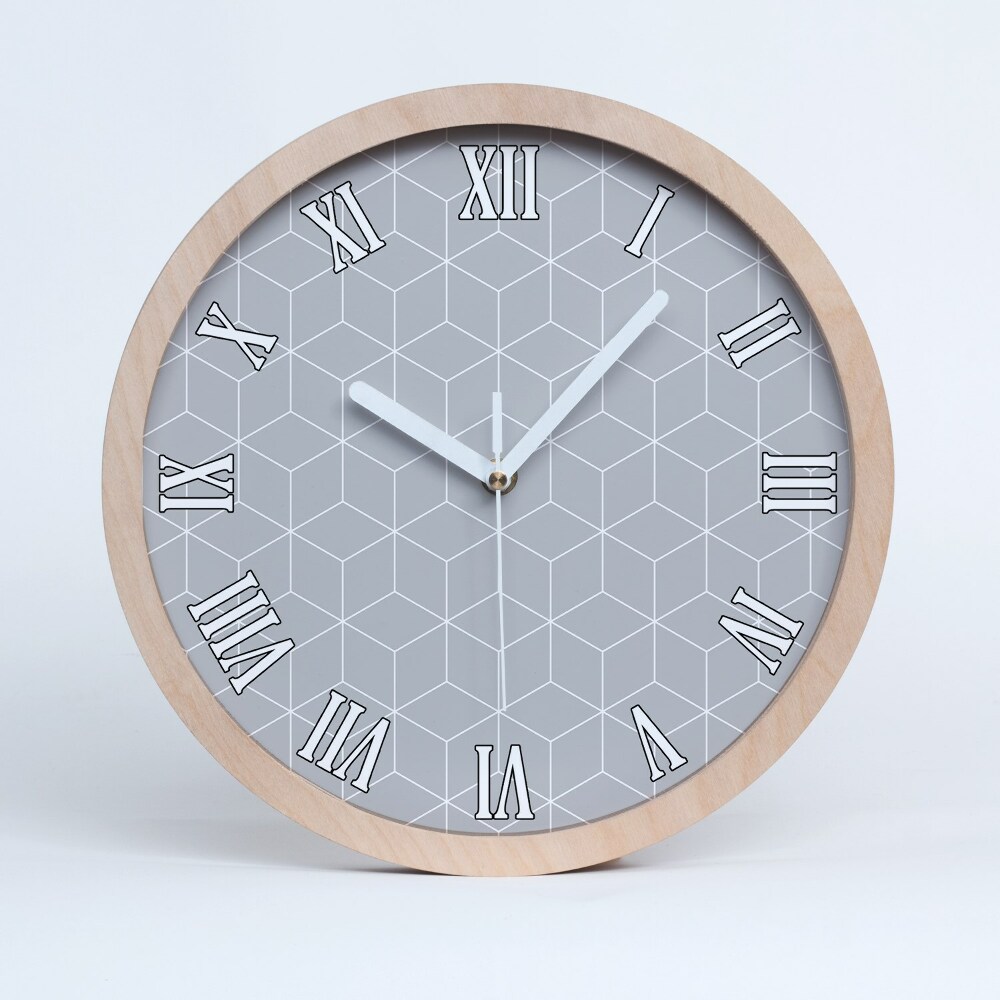 Zegar ścienny drewniany Geometryczne tło