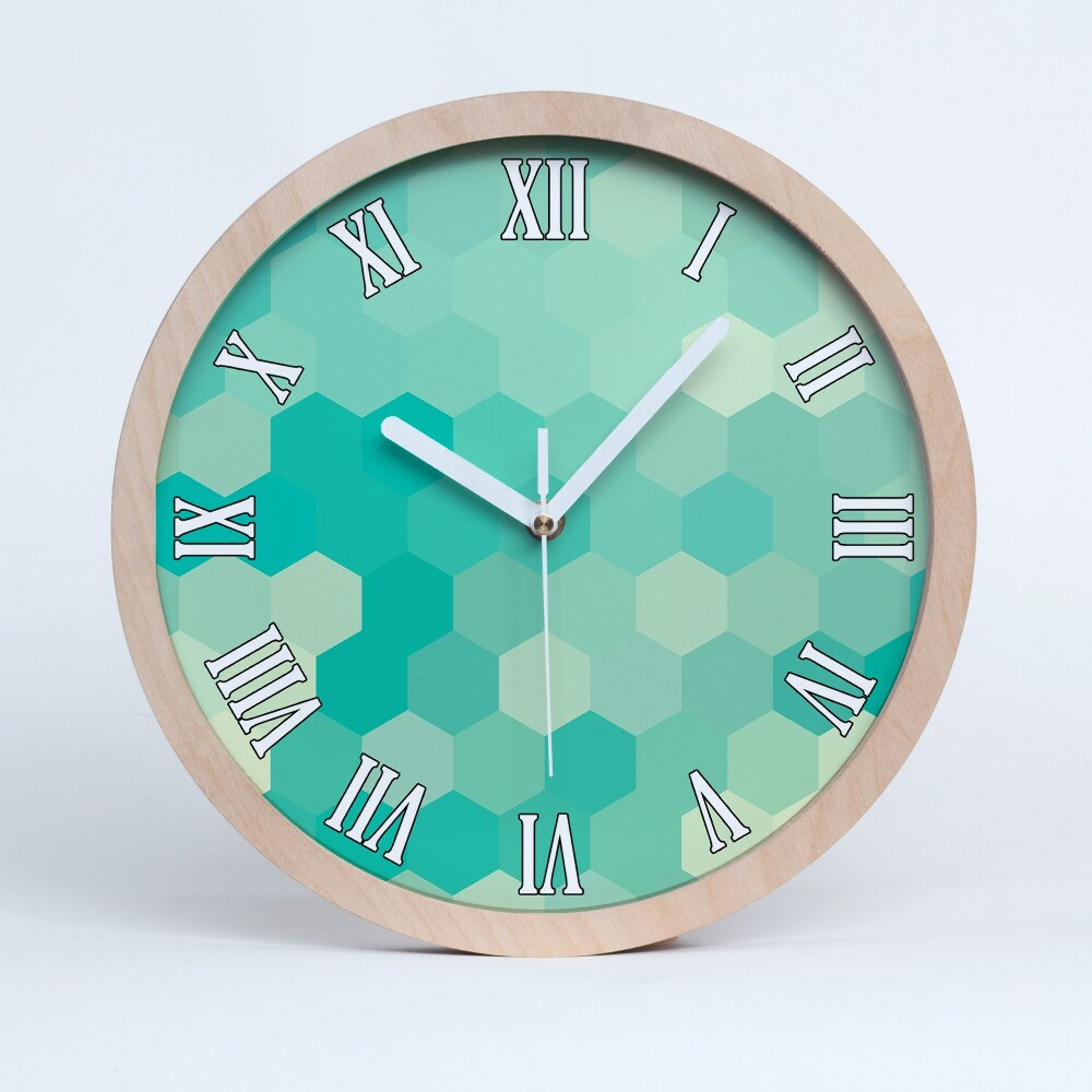 Zegar na ścianę drewniany Geometryczne tło