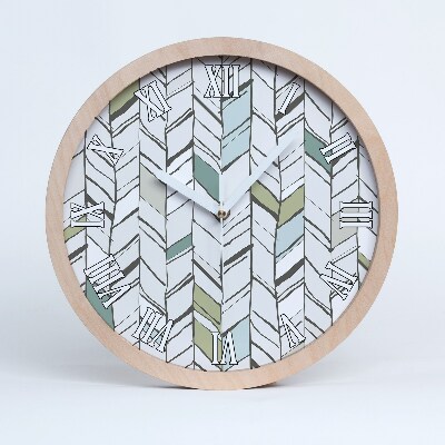 Zegar drewniany Jodełka wzór