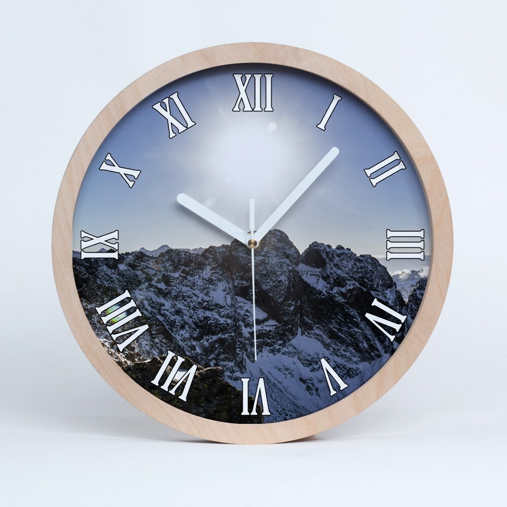 Zegar ścienny drewniany Zima w tatrach