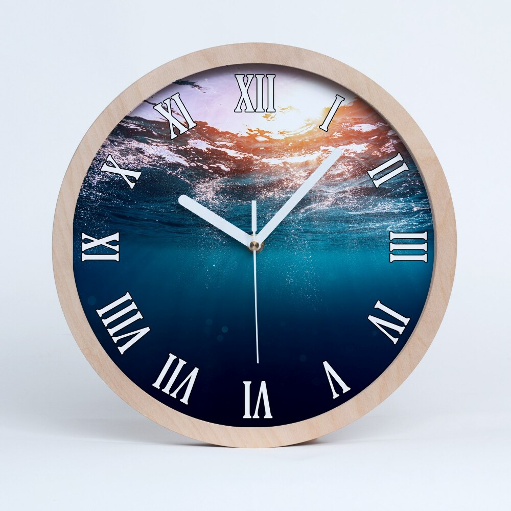 Drewniany zegar ścienny Podwodny świat