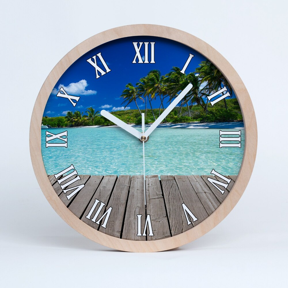 Zegar okrągły Tropikalna plaża