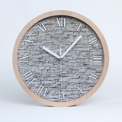 Nowoczesny zegar ścienny Kamienna ściana