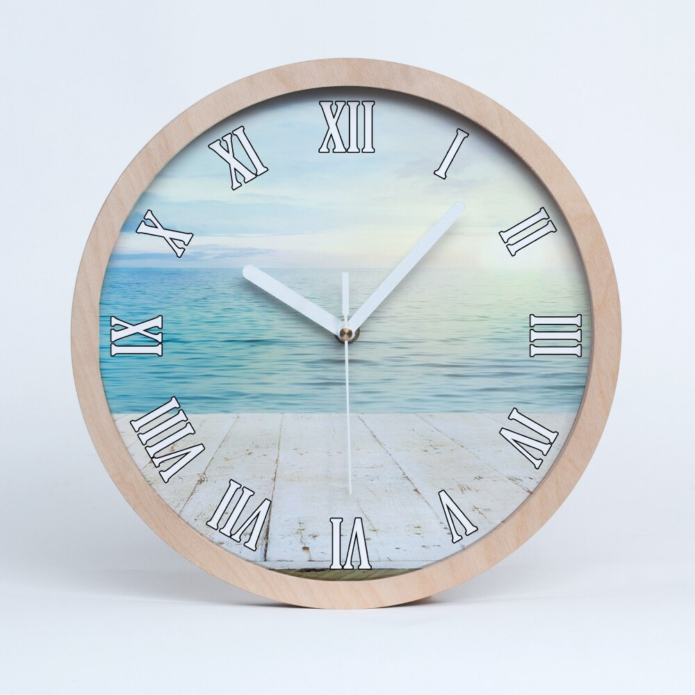 Zegar ścienny drewniany Morze