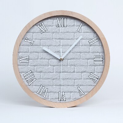 Zegar drewniany wiszący Ceglana ściana