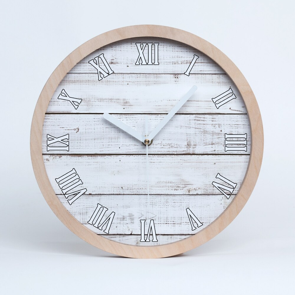 Nowoczesny zegar ścienny Drewniana ściana