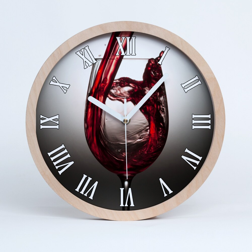 Zegar ścienny okrągły Czerwone wino
