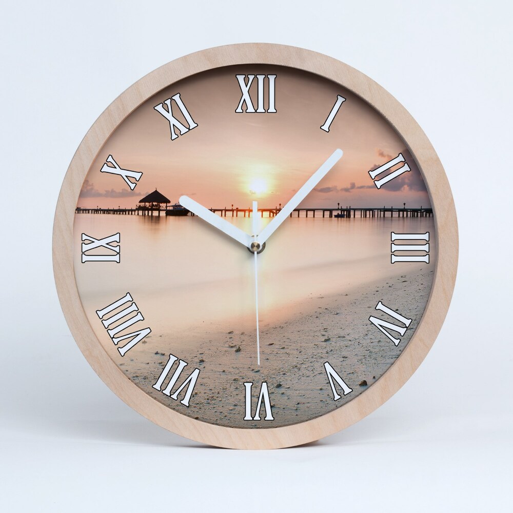 Zegar drewniany Plaża malediwy