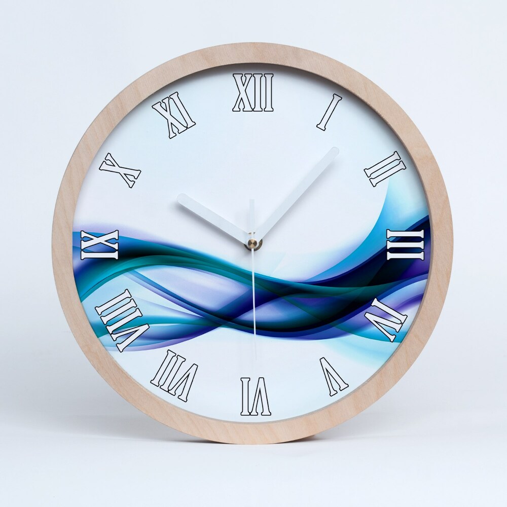 Zegar ścienny drewniany Abstrakcja fale