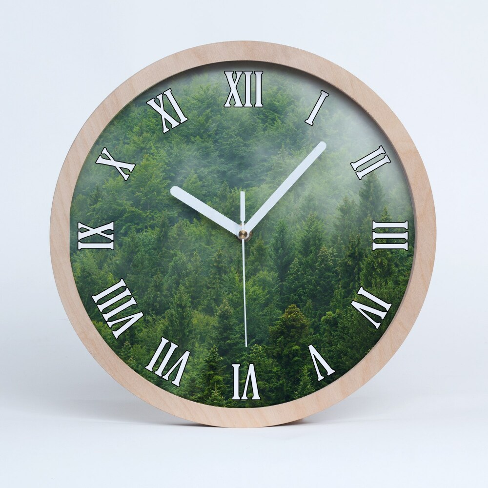 Zegar na ścianę drewniany Tajemniczy las