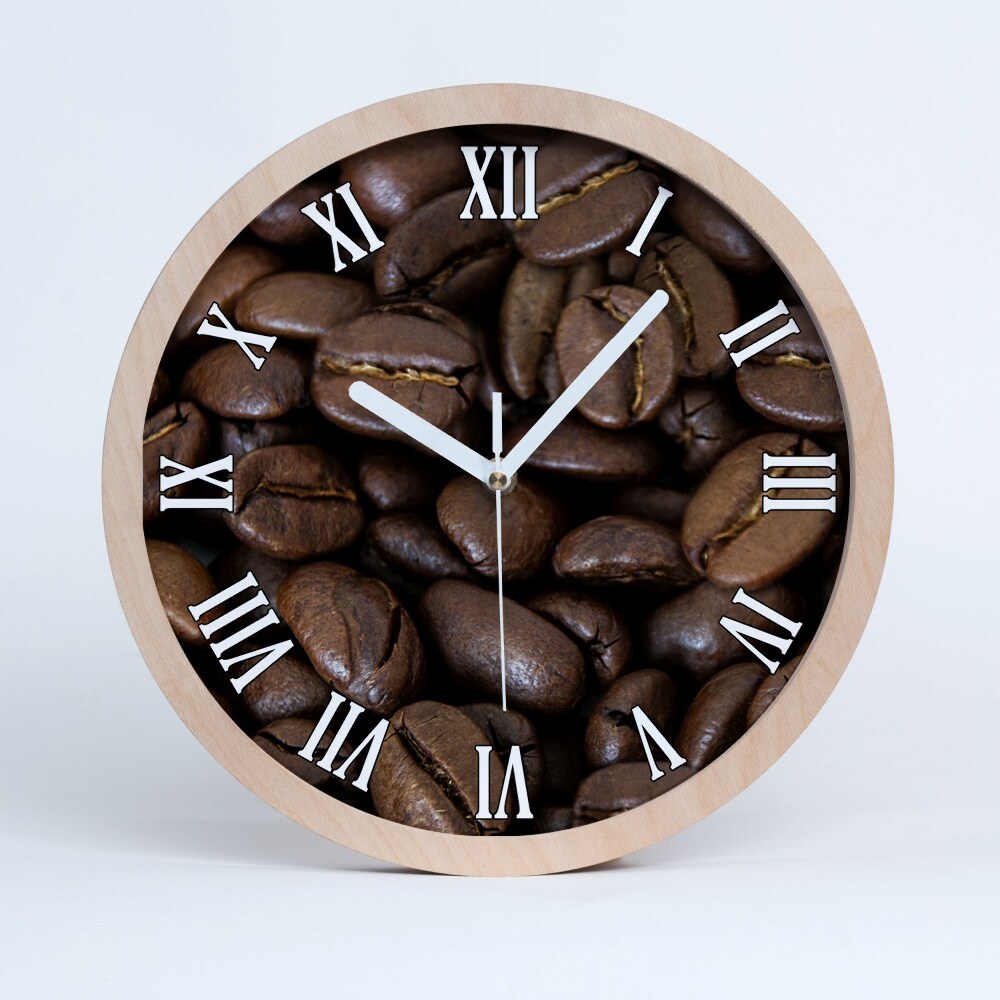 Zegar drewniany Ziarna kawy