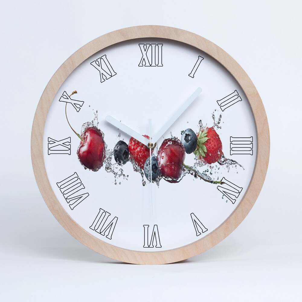 Zegar ścienny drewniany Owoce leśne