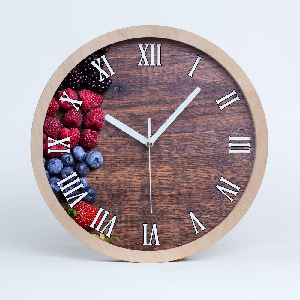Zegar drewniany Owoce leśne