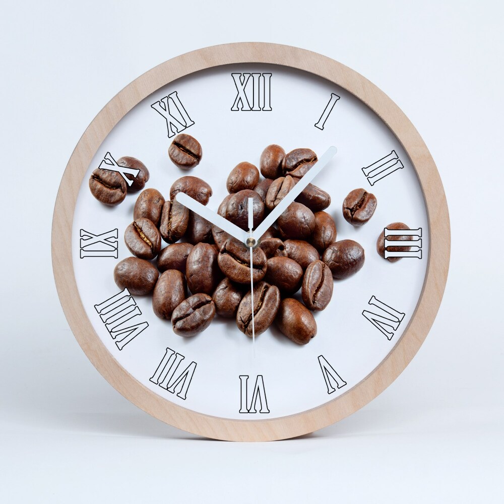 Drewniany zegar Ziarna kawy