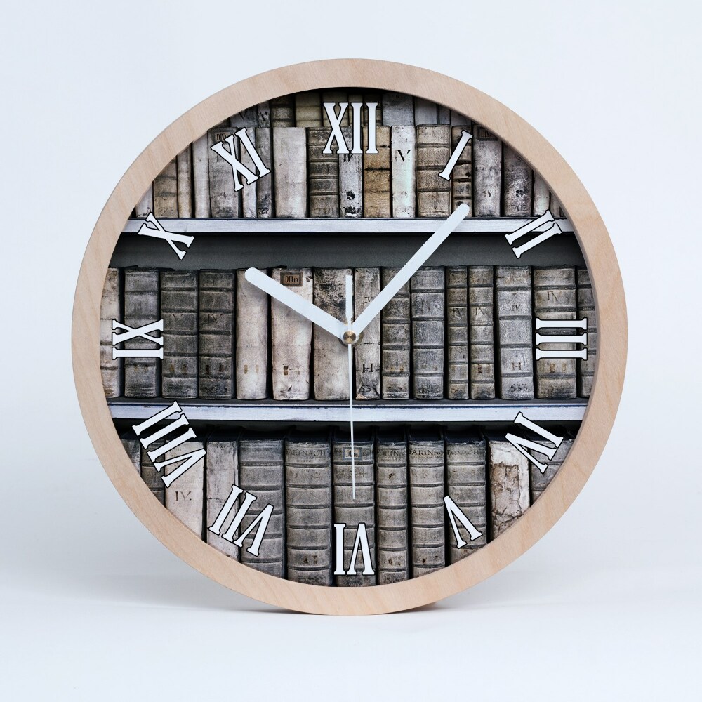 Zegar ścienny okrągły Półka na książki