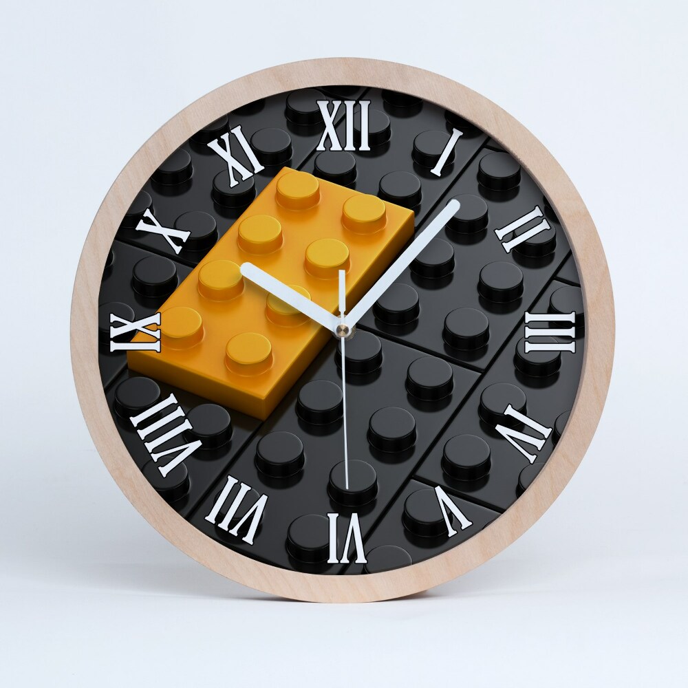 Zegar drewniany Klocki lego