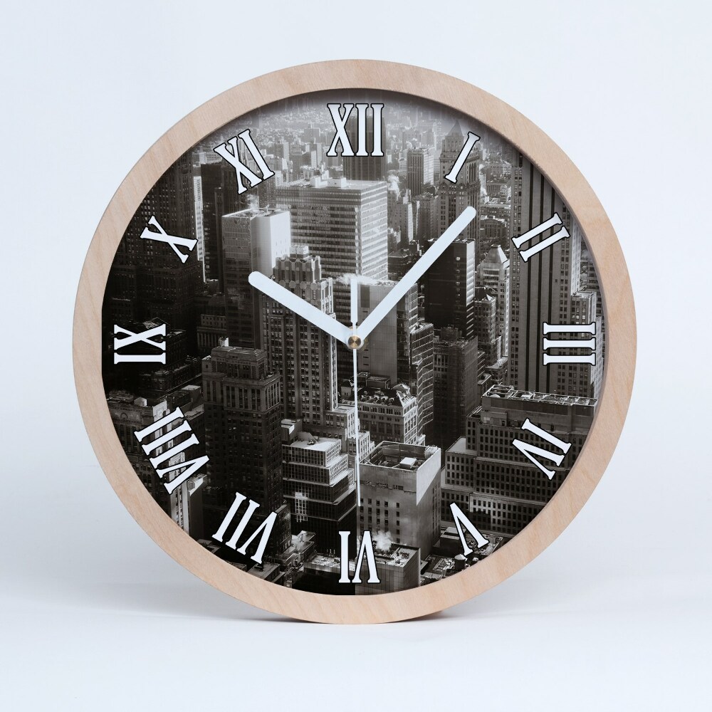 Zegar drewniany wiszący Nowy jork