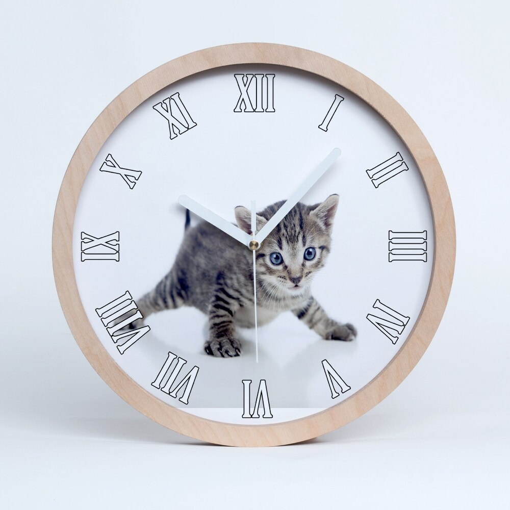Zegar ścienny okrągły Mały kot