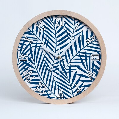 Nowoczesny zegar ścienny Liście palmy