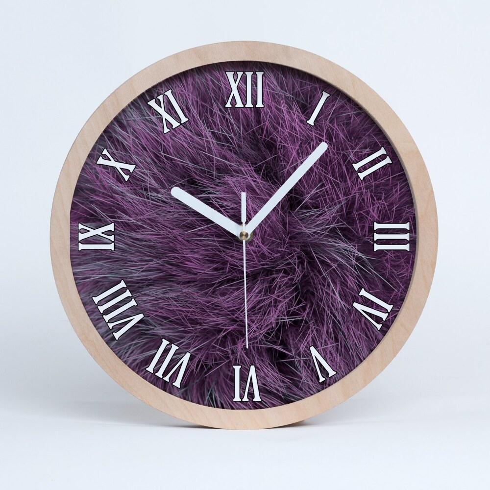 Zegar drewniany Różowe futro