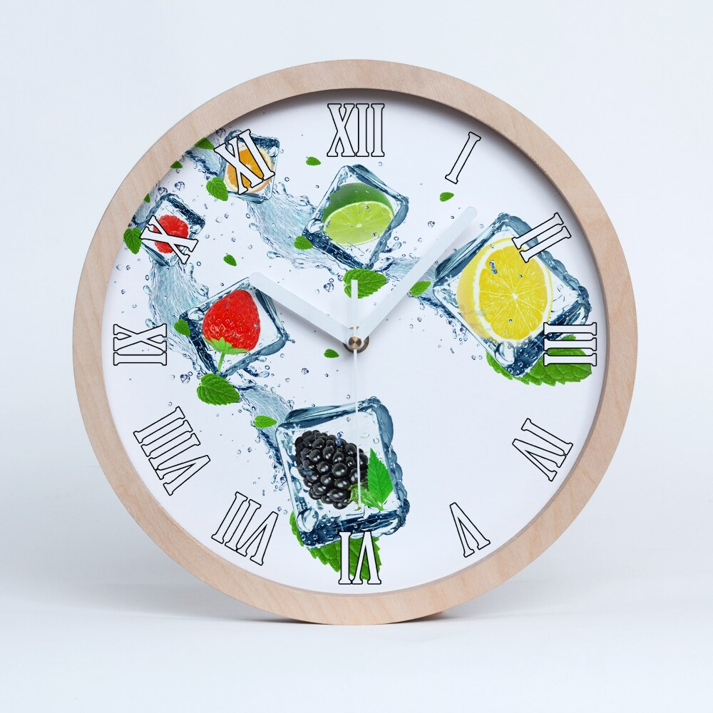 Zegar ścienny drewniany Owoce w kostkach