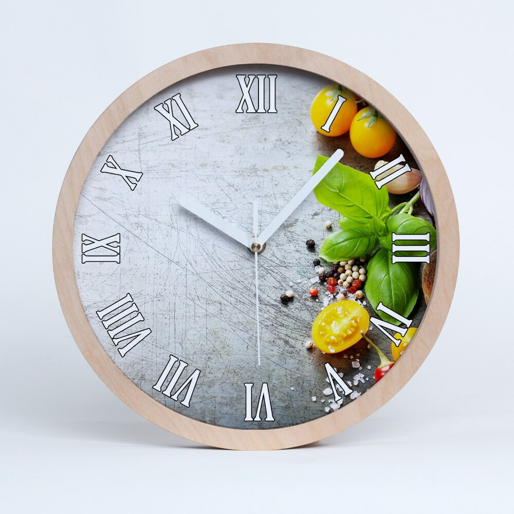 Zegar na ścianę drewniany Warzywa