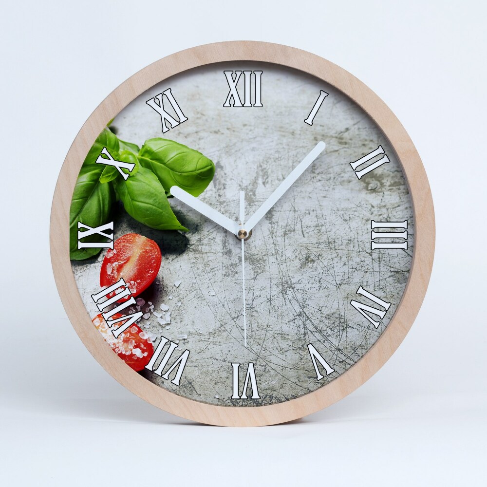 Nowoczesny zegar ścienny Pomidory i bazylia