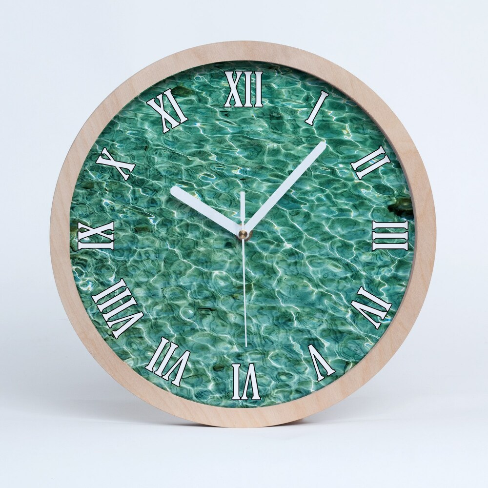 Zegar na ścianę drewniany Przejrzysta woda