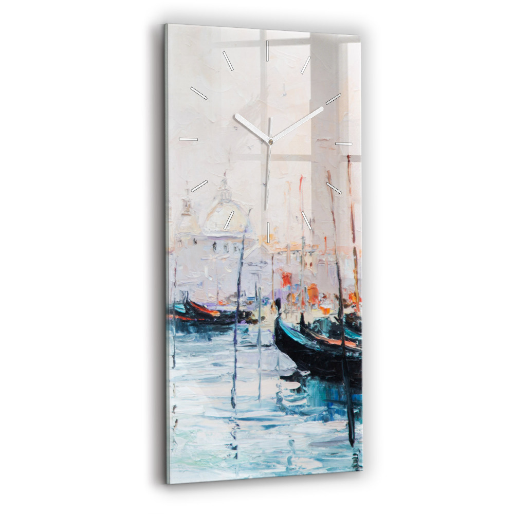 Zegar szklany 30x60 Obraz olejny jacht morze