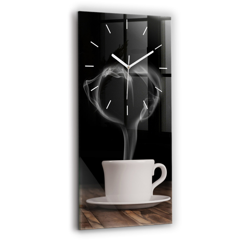 Zegar szklany 30x60 Kubek gorącej kawy