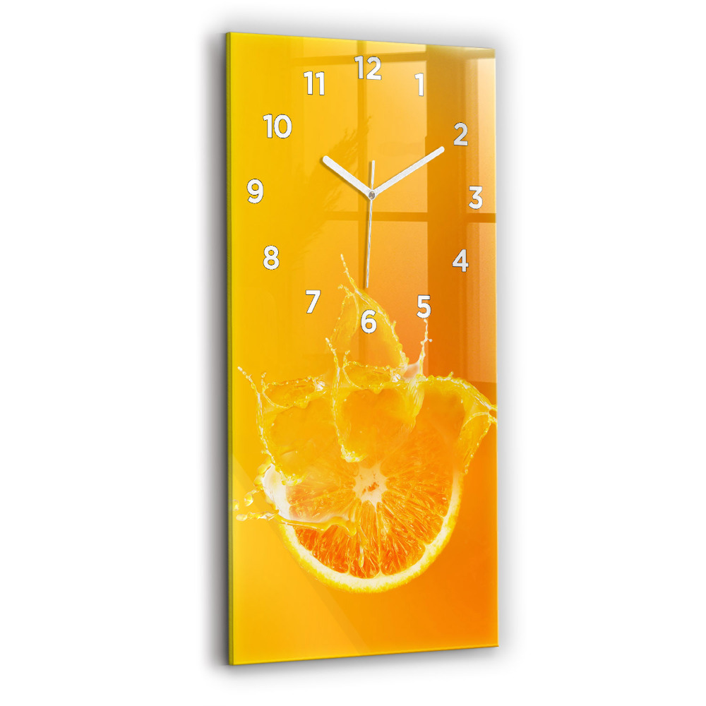 Zegar szklany 30x60 Pomarańcza