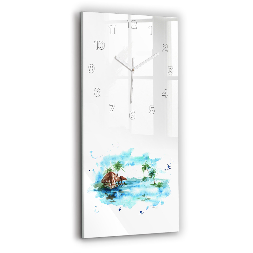 Zegar szklany 30x60 Obraz bezludna wyspa