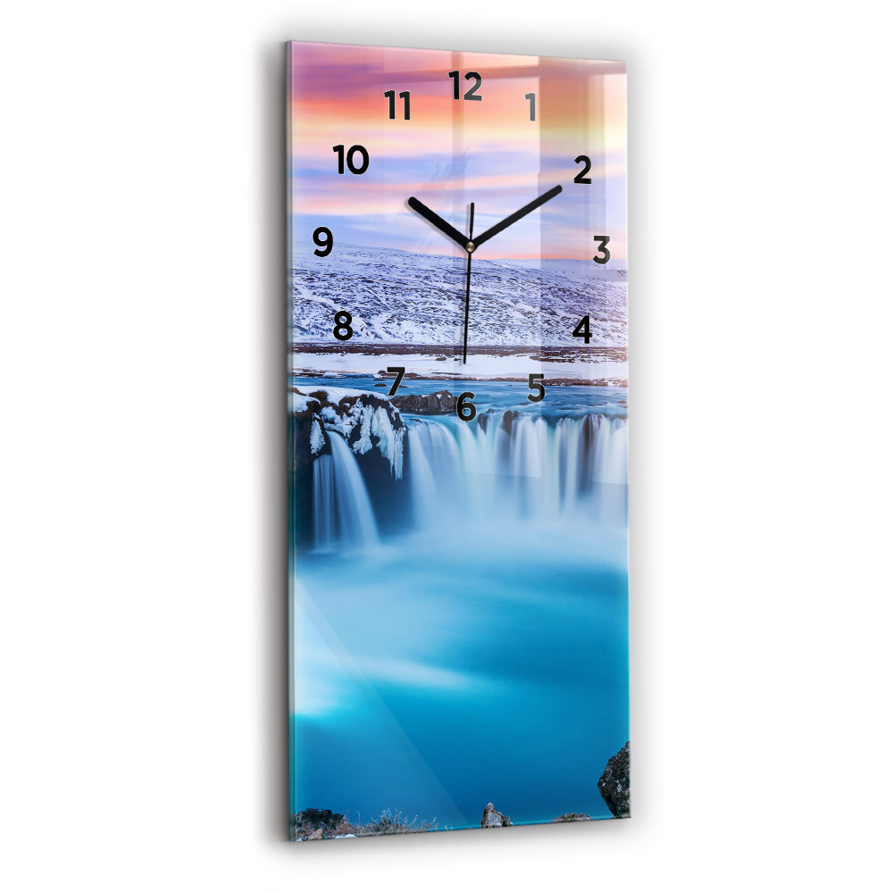 Zegar szklany 30x60 Wodospad Godafoss Islandia