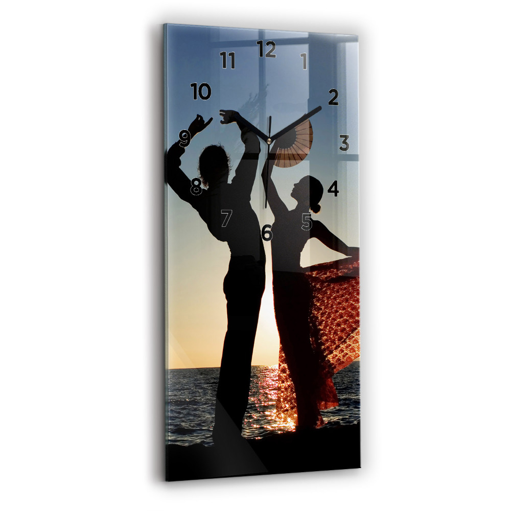 Zegar szklany 30x60 Hiszpański taniec na morzu