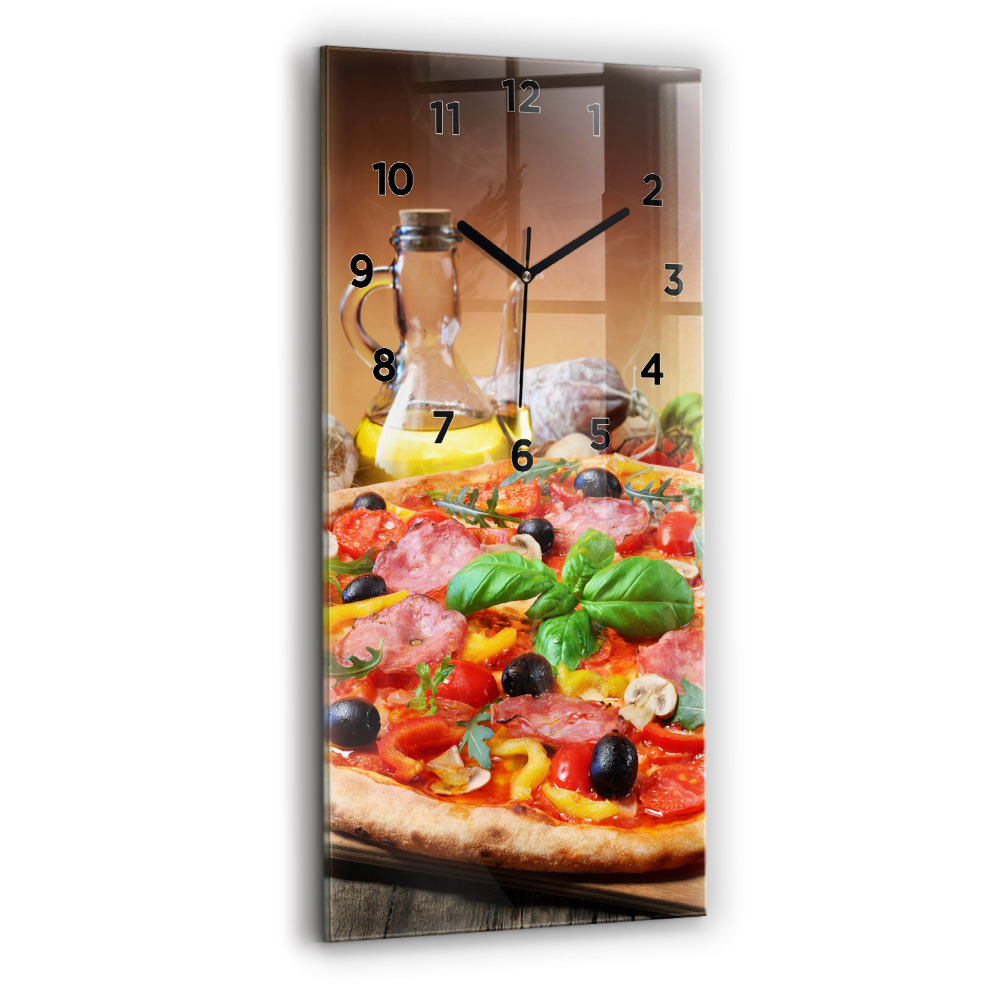 Zegar szklany 30x60 Kulinarne Serce Włoch
