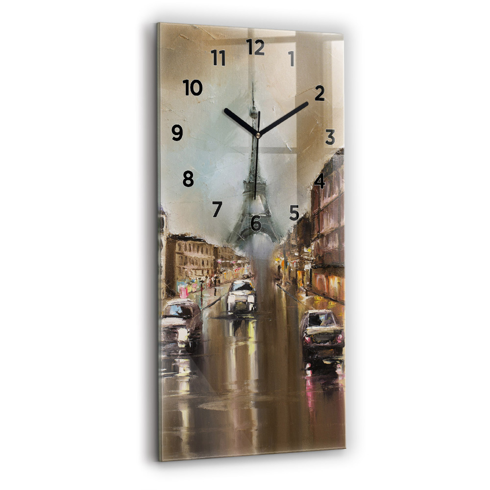 Zegar szklany 30x60 Architektura miasta Paryż