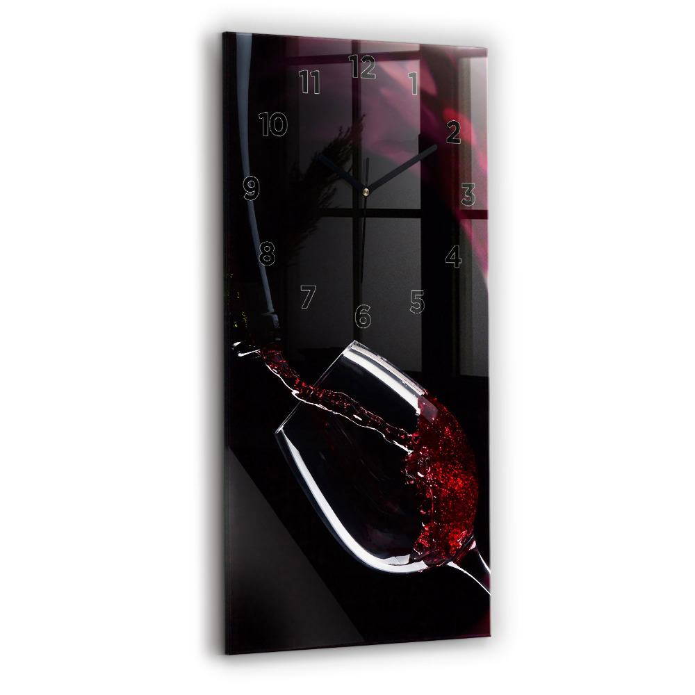 Zegar szklany 30x60 Czerwone wino