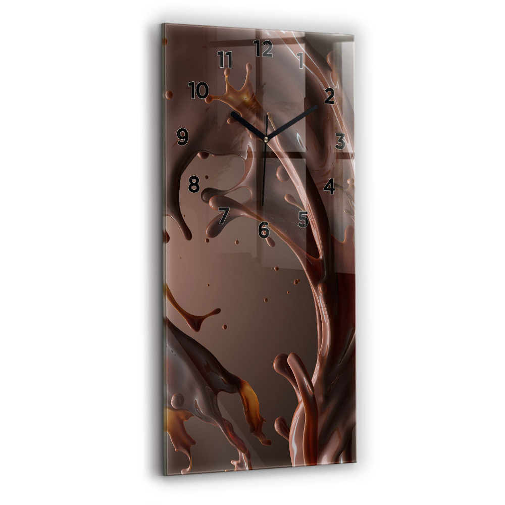 Zegar szklany 30x60 Fale kakao