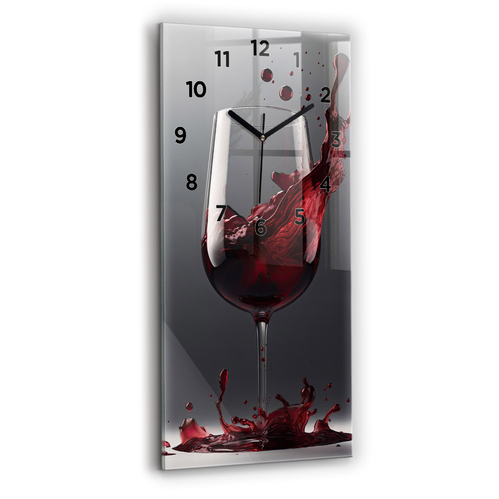 Zegar szklany 30x60 Lampka czerwonego wina