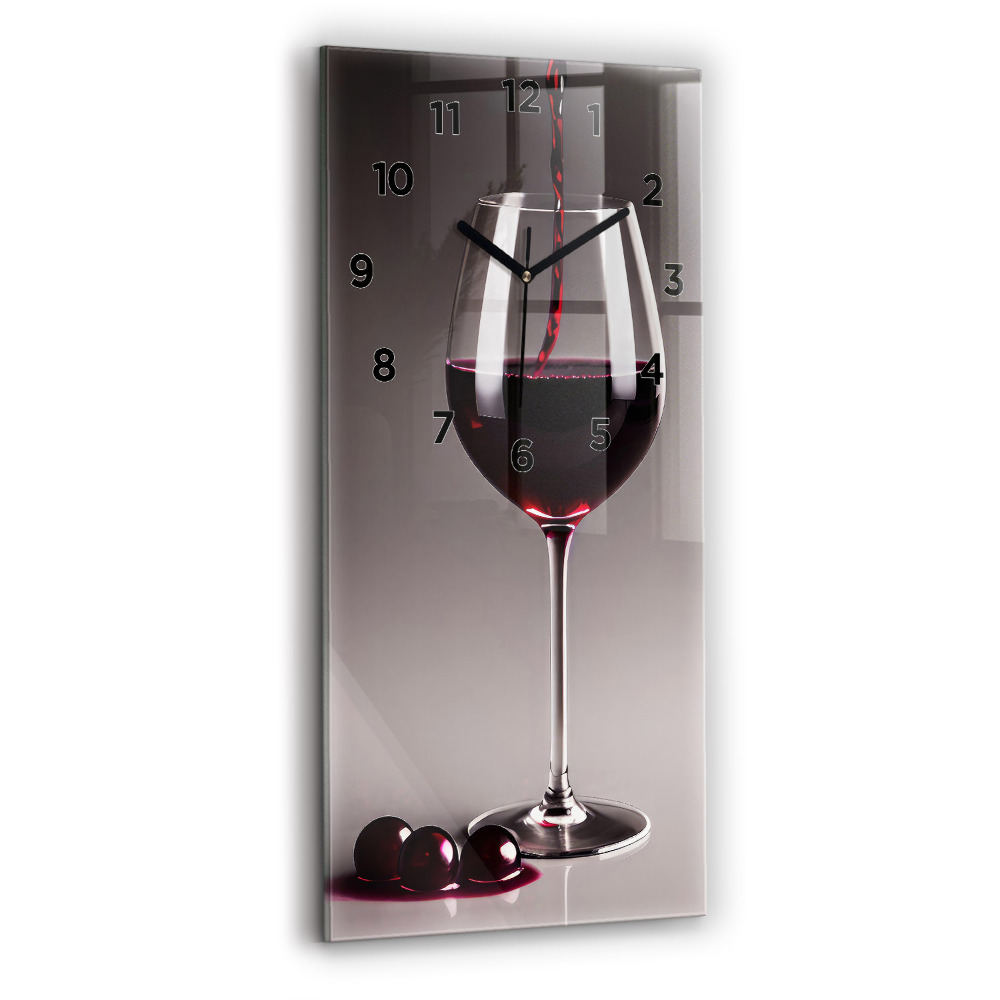 Zegar szklany 30x60 Lampka czerwonego wina